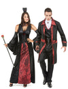 Costum de cuplu vampir roșu și negru pentru Halloween