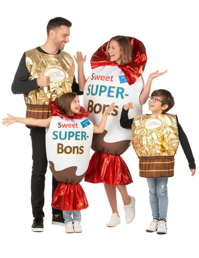 Costum de familie bomboane aurii și superbune