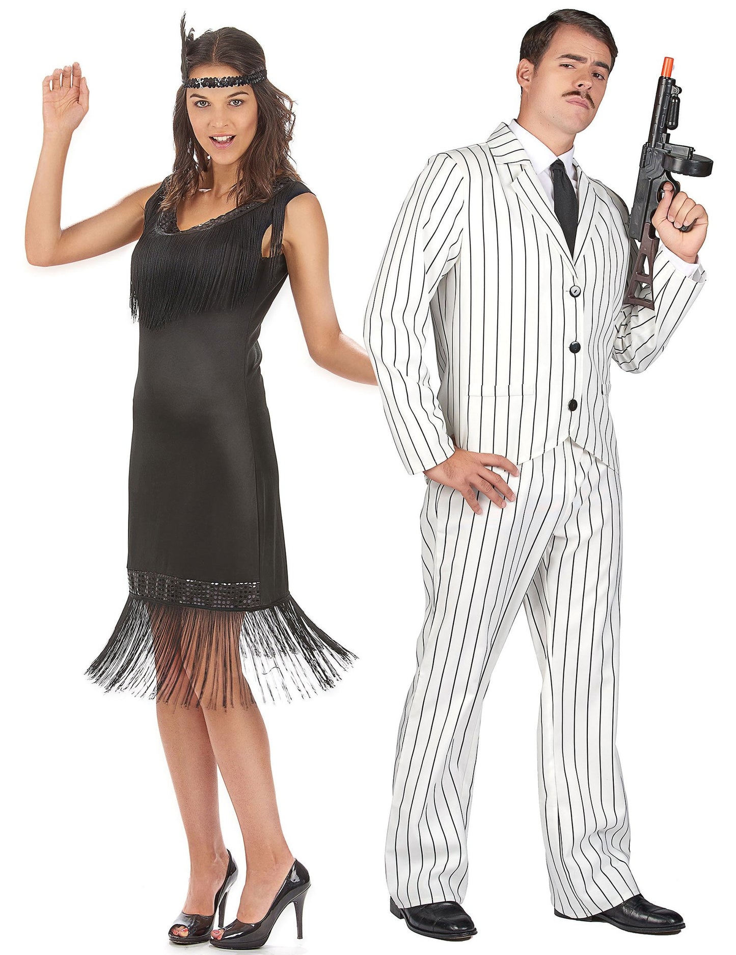 Costum de cuplu gangster și charleston pentru adulți