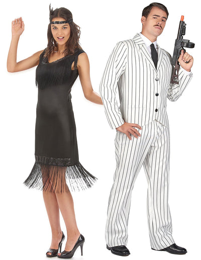 Costum de cuplu gangster și charleston pentru adulți