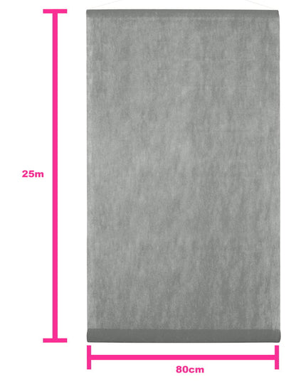 Draperie de nuntă gri 80 cm x 25 m de material nețesut