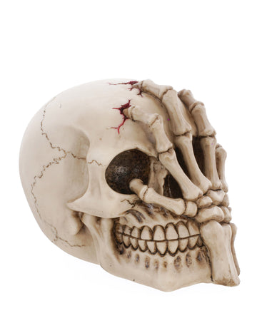 Craniu cu mână din rășină, 16cm