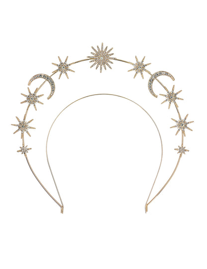 Tiare métallique avec soleil, lunes et étoiles