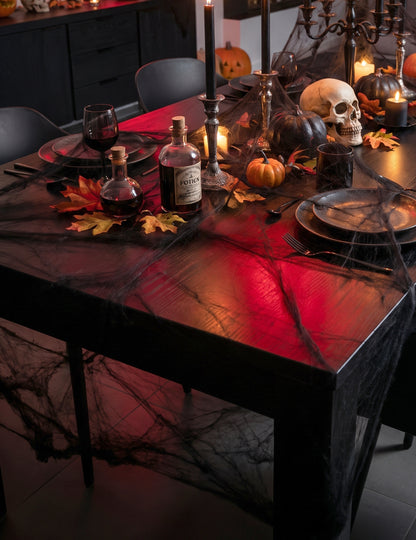 Toile d'araignée noire avec araignées 20 g Halloween