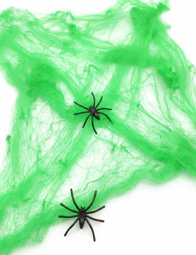 Pânză de păianjen verde cu păianjeni 20 g Halloween