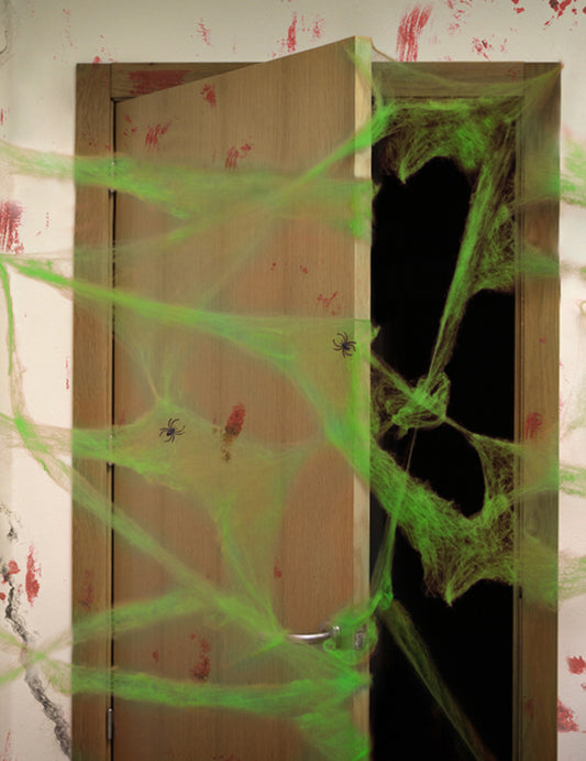 Pânză de păianjen verde cu păianjeni 20 g Halloween