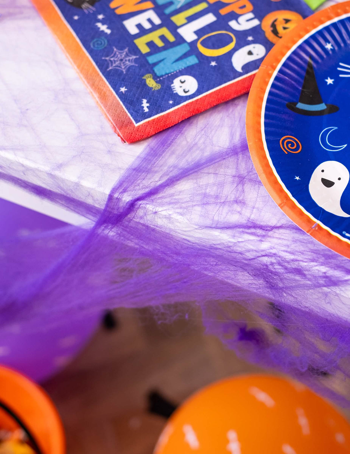 Detaliu al texturii întinse a pânzei de păianjen halloween pentru decorare