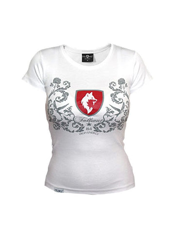 Tricou Girlie Tollwut Street Wear 'FAITH' alb 