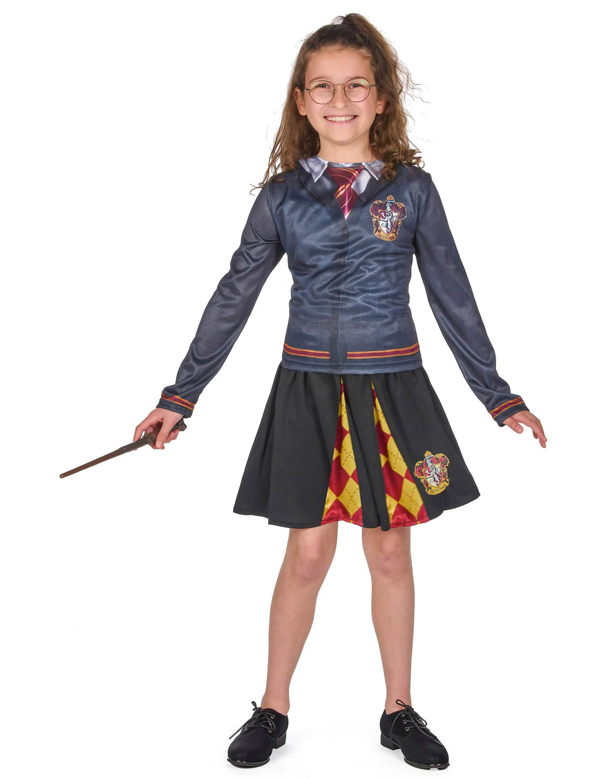 Baghetă magică și ochelarii top cu fustă Gryffindor Harry Potter