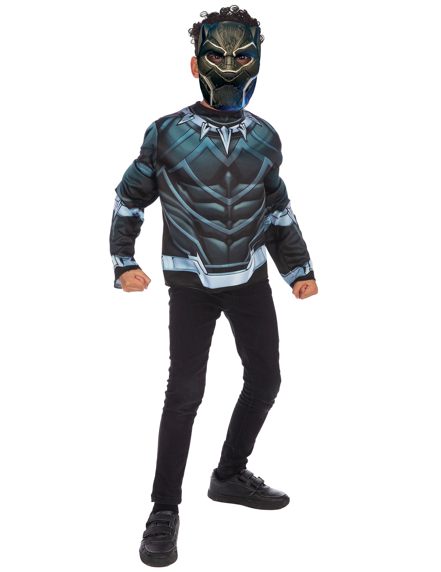 Top avec masque Black Panther pour garçon noir et bleu
