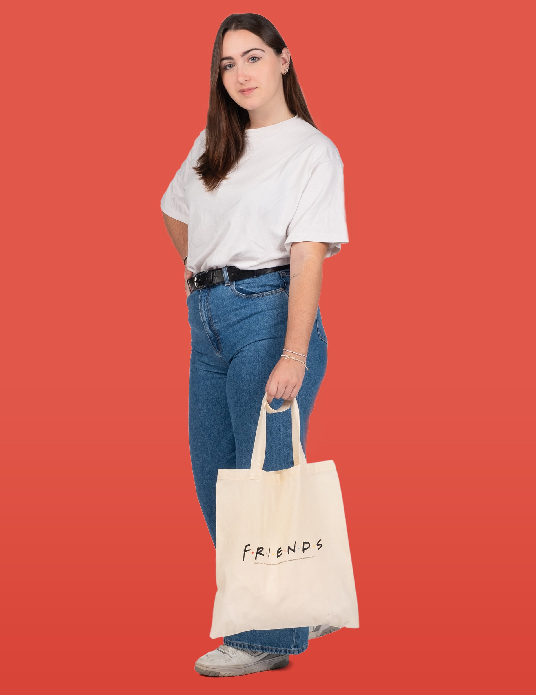 Mise en situation du tote bag en coton Friends