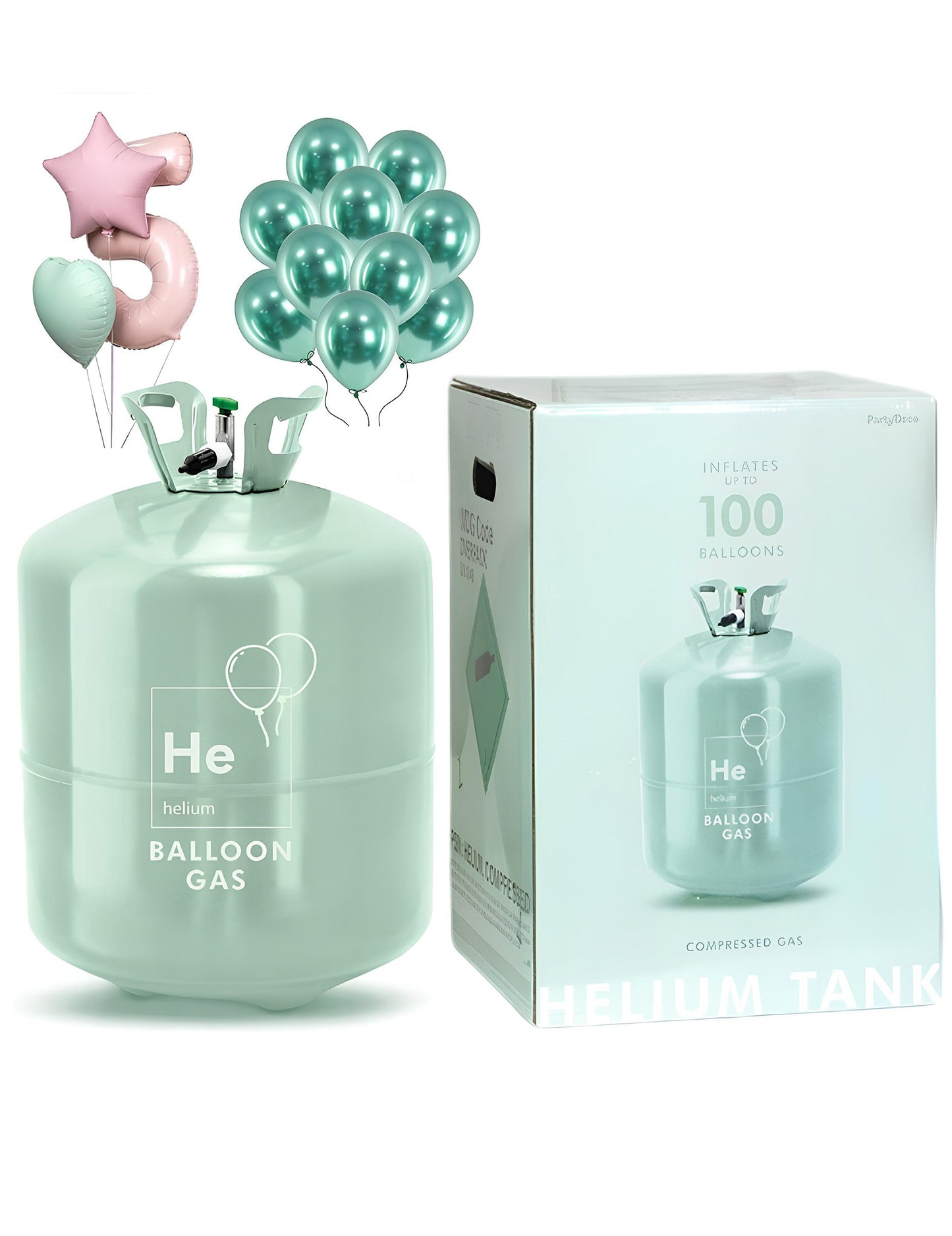 Sticlă foarte mare de heliu până la 100 de baloane