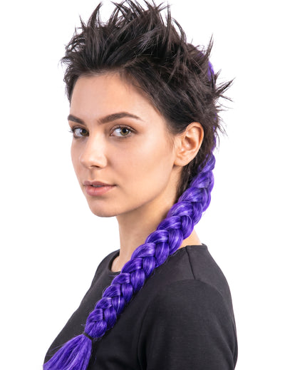 Coadă împletită violetă 60 cm