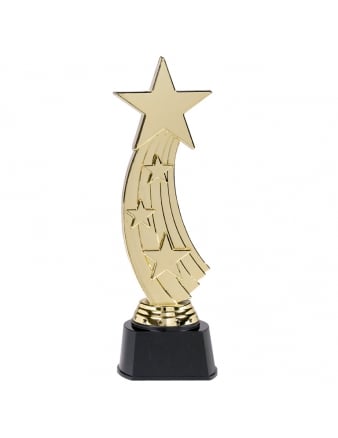 Statuette étoile filante Hollywood dorée avec socle noir