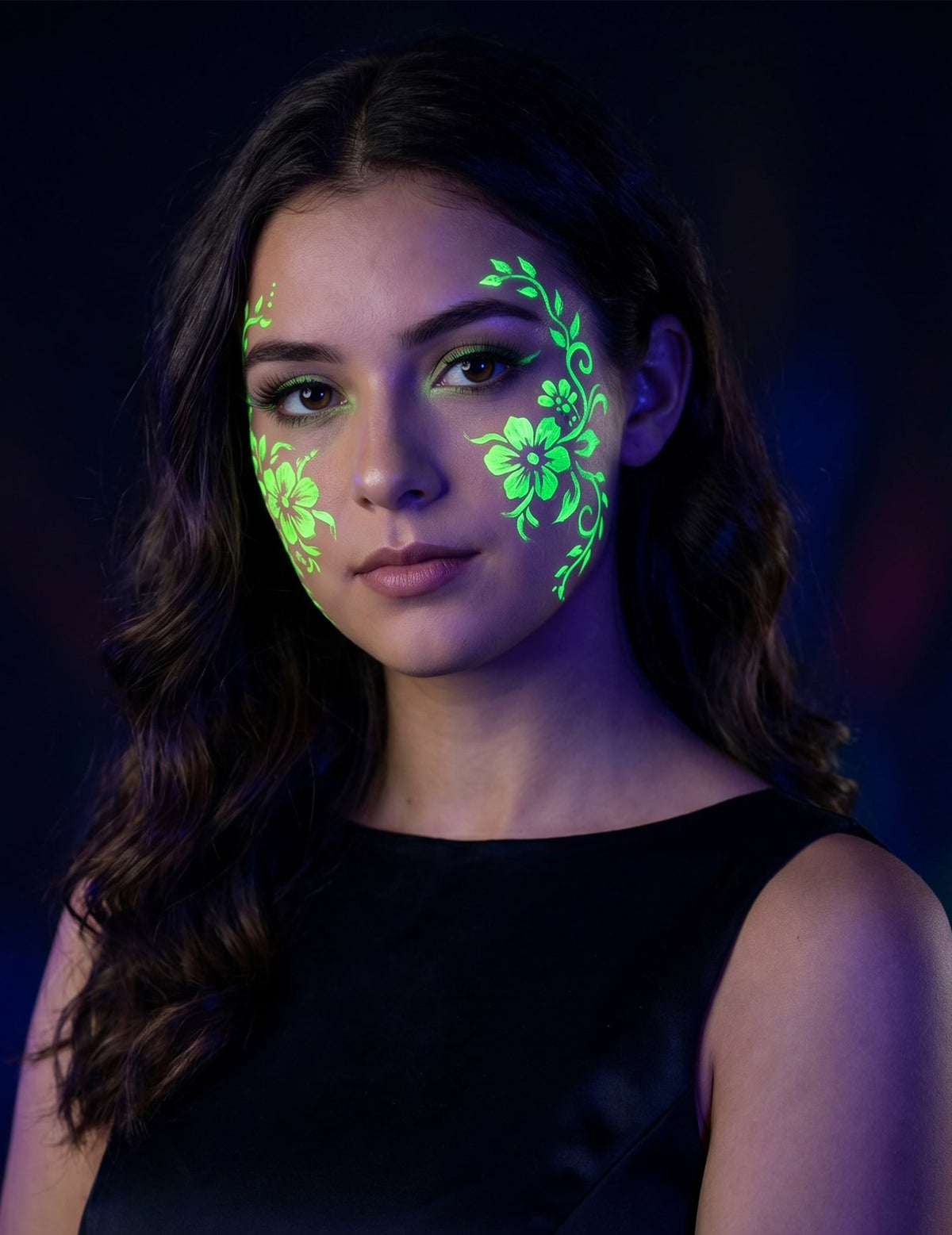 Uv verde neon de machiaj