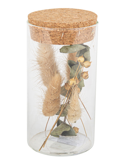 Borcan din sticlă cu pampoane și eucalipt 12,5 cm 