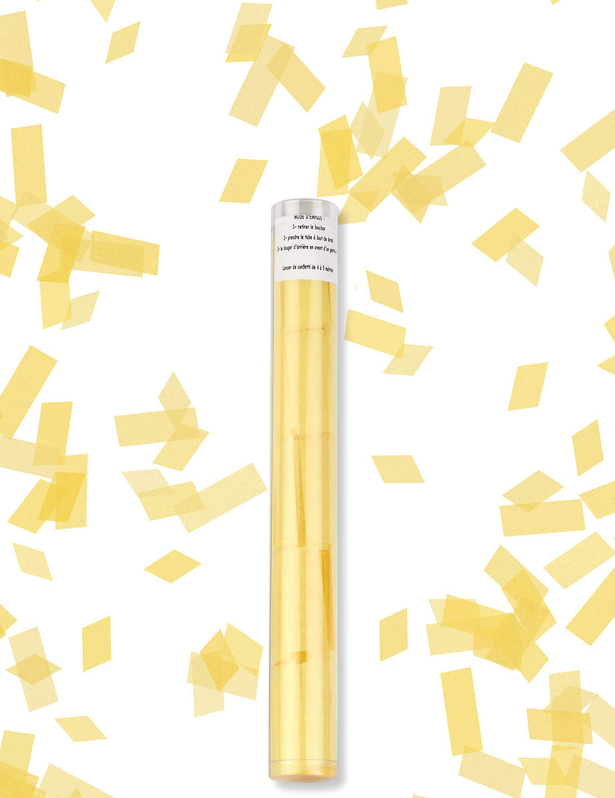 Tub lansator de confetti dreptunghiular pentru petrecere galben