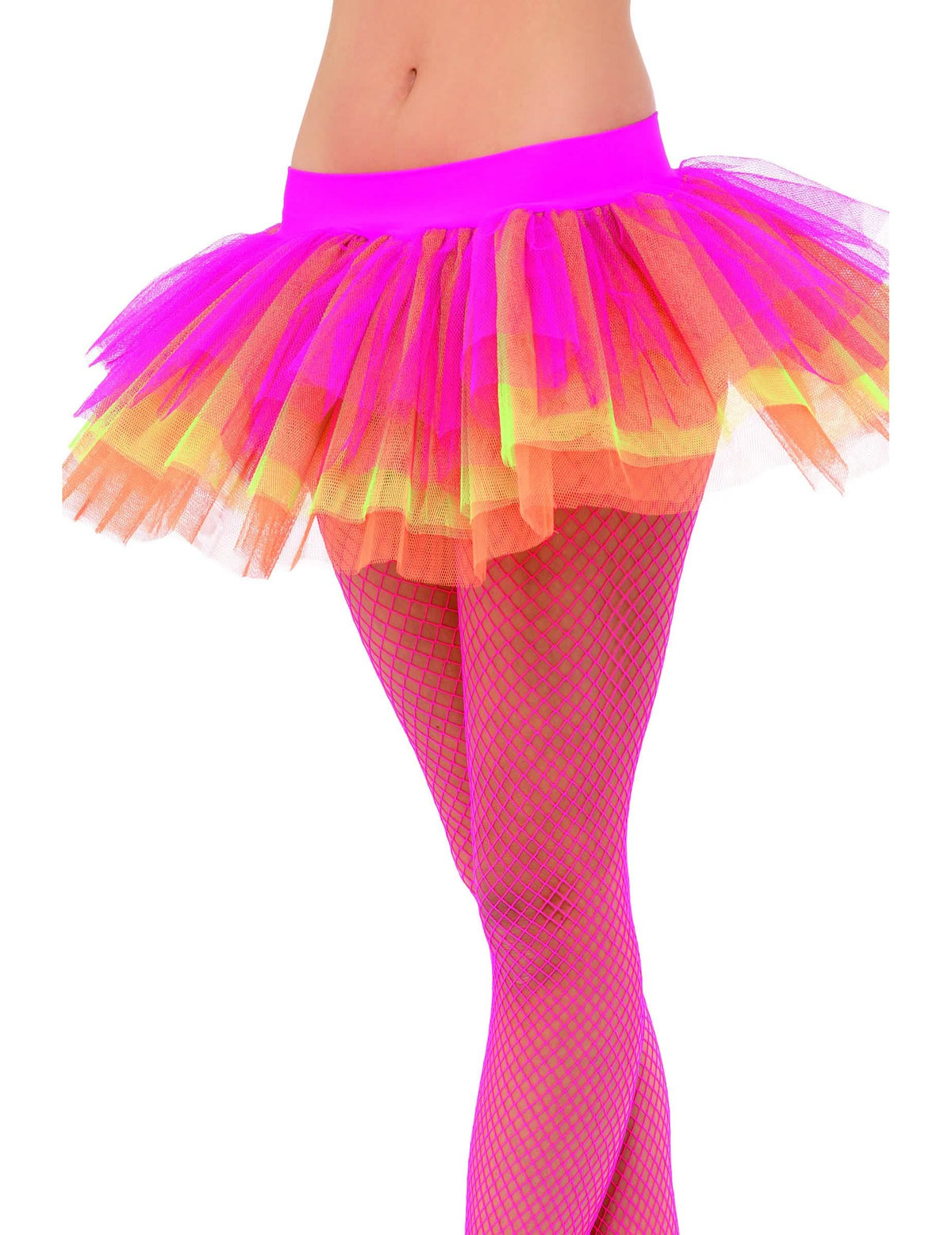 Tutu de balerină pentru femeie multicolor fluorescent roz portocaliu și galben
