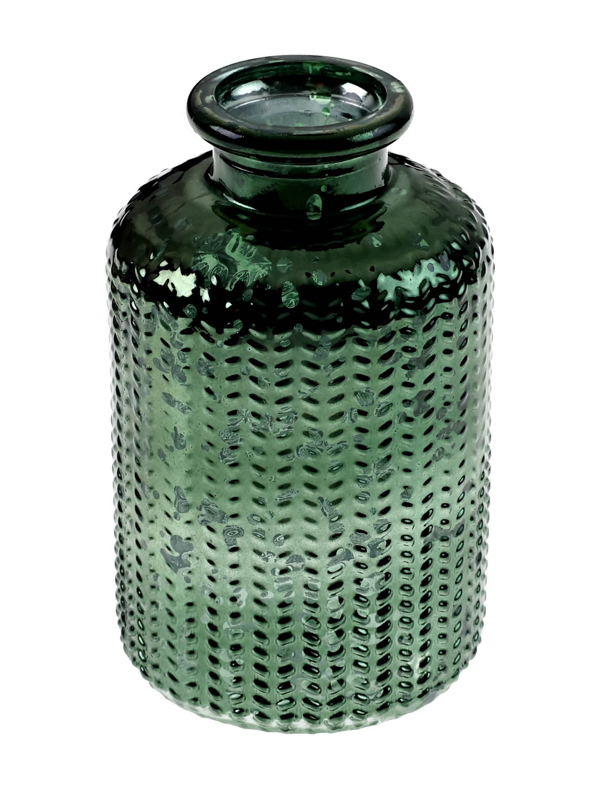Vază strălucitoare din sticlă verde brad 6 x 10 cm