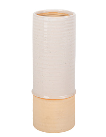 Vază bej pătat și nisipos 19 cm ceramică