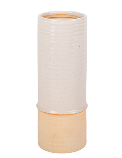 Vază bej pătat și nisipos 19 cm ceramică