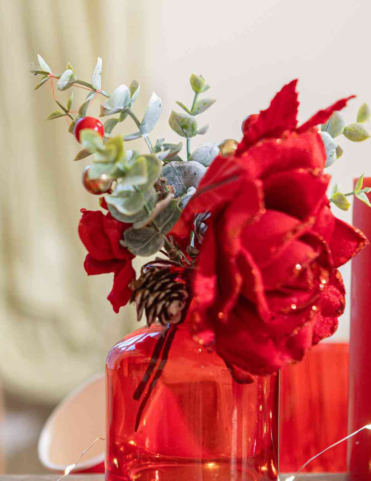Vase en verre rouge 39 cl 11 cm
