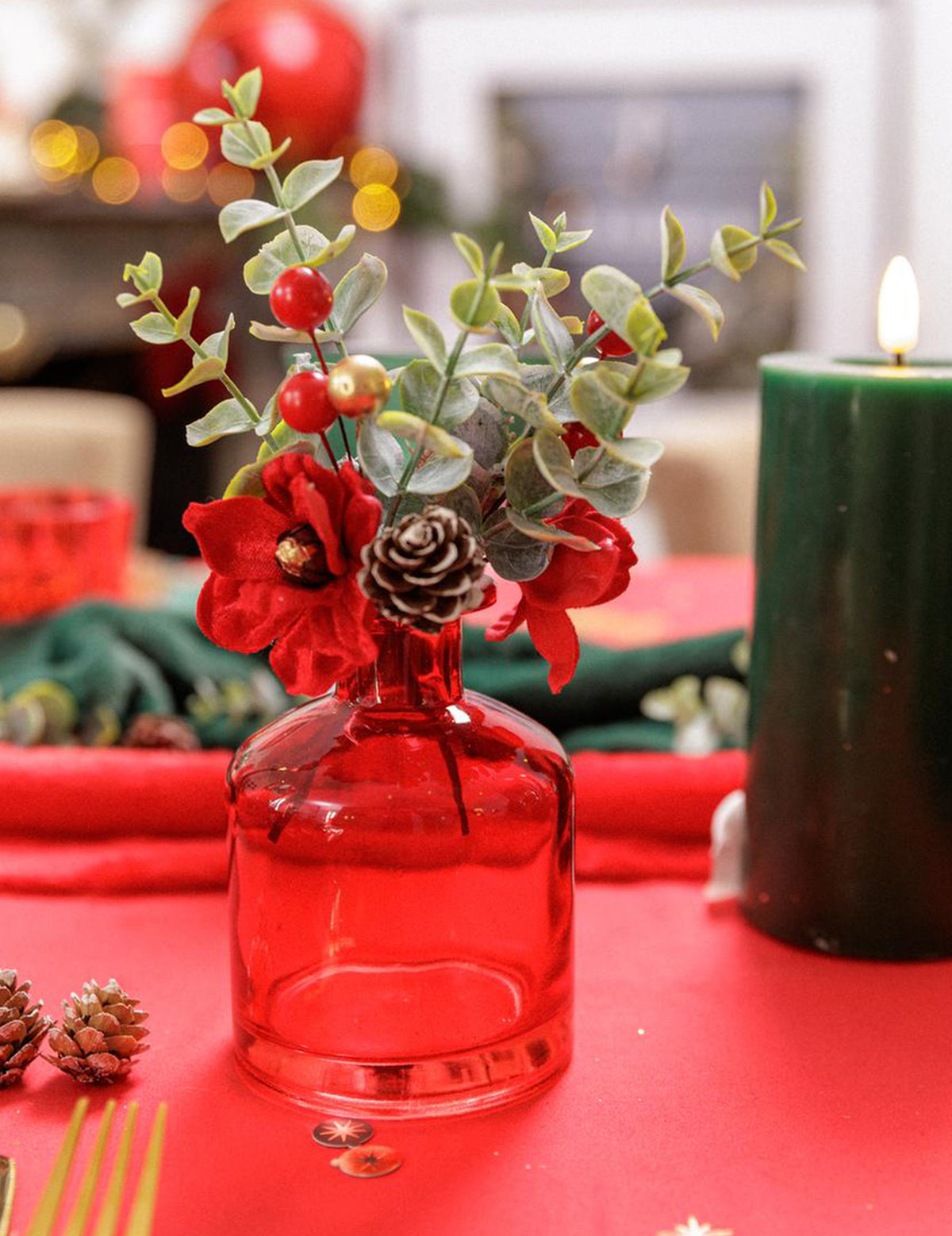 Vase en verre rouge 39 cl 11 cm