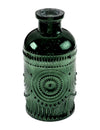 Vază vintage strălucitoare din sticlă verde brad 6 x 12 cm
