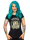 T-shirt Vegan Love Animals pour femme noir et multicolore