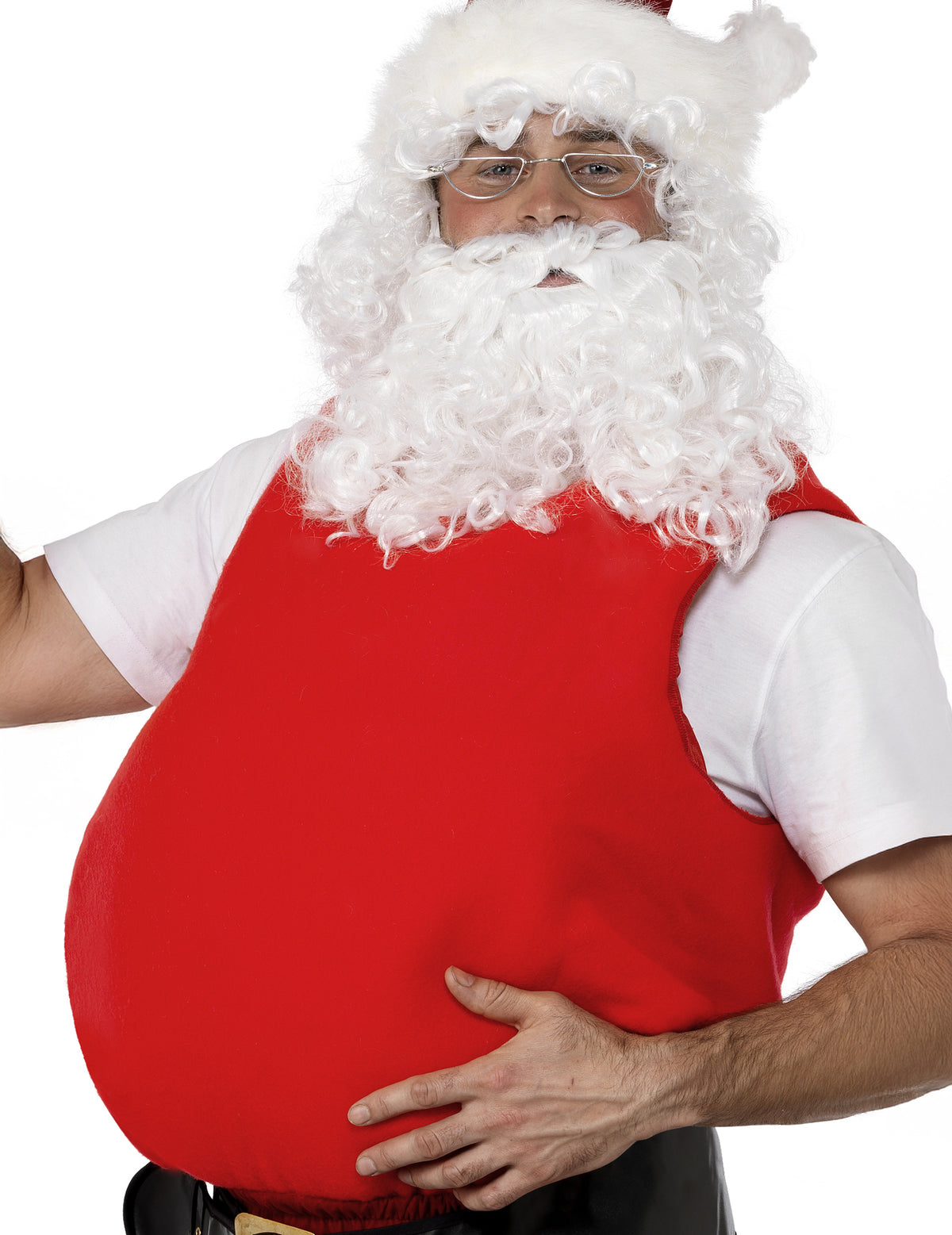 Ventre de Père Noël pour adulte rouge