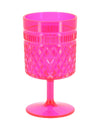 Pahar pe picior din plastic roz zmeuriu 270 ml