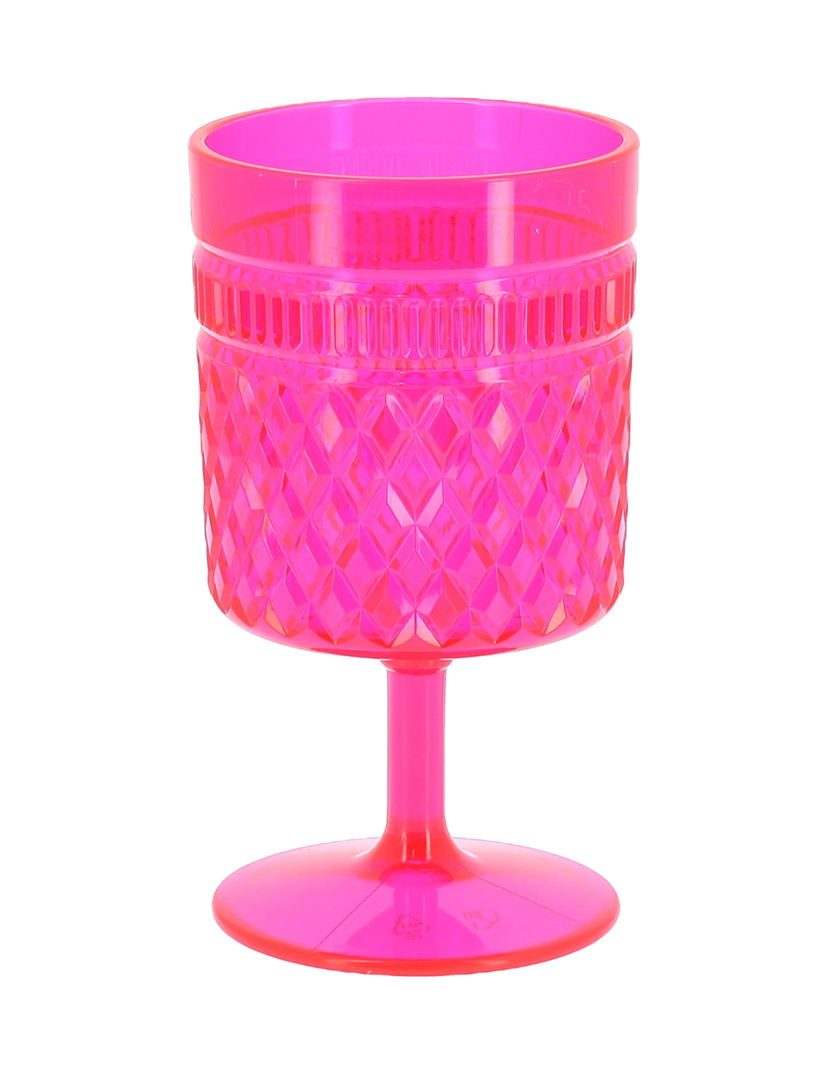 Pahar pe picior din plastic roz zmeuriu 270 ml