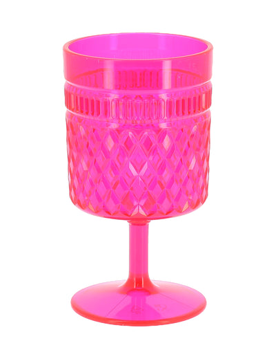 Pahar pe picior din plastic roz zmeuriu 270 ml