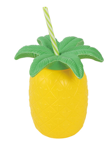Sticlă de ananas cu paie