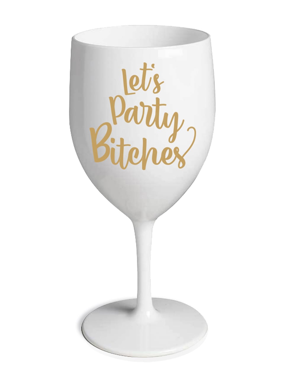 Verre Let's party bitches pour adulte blanc et doré