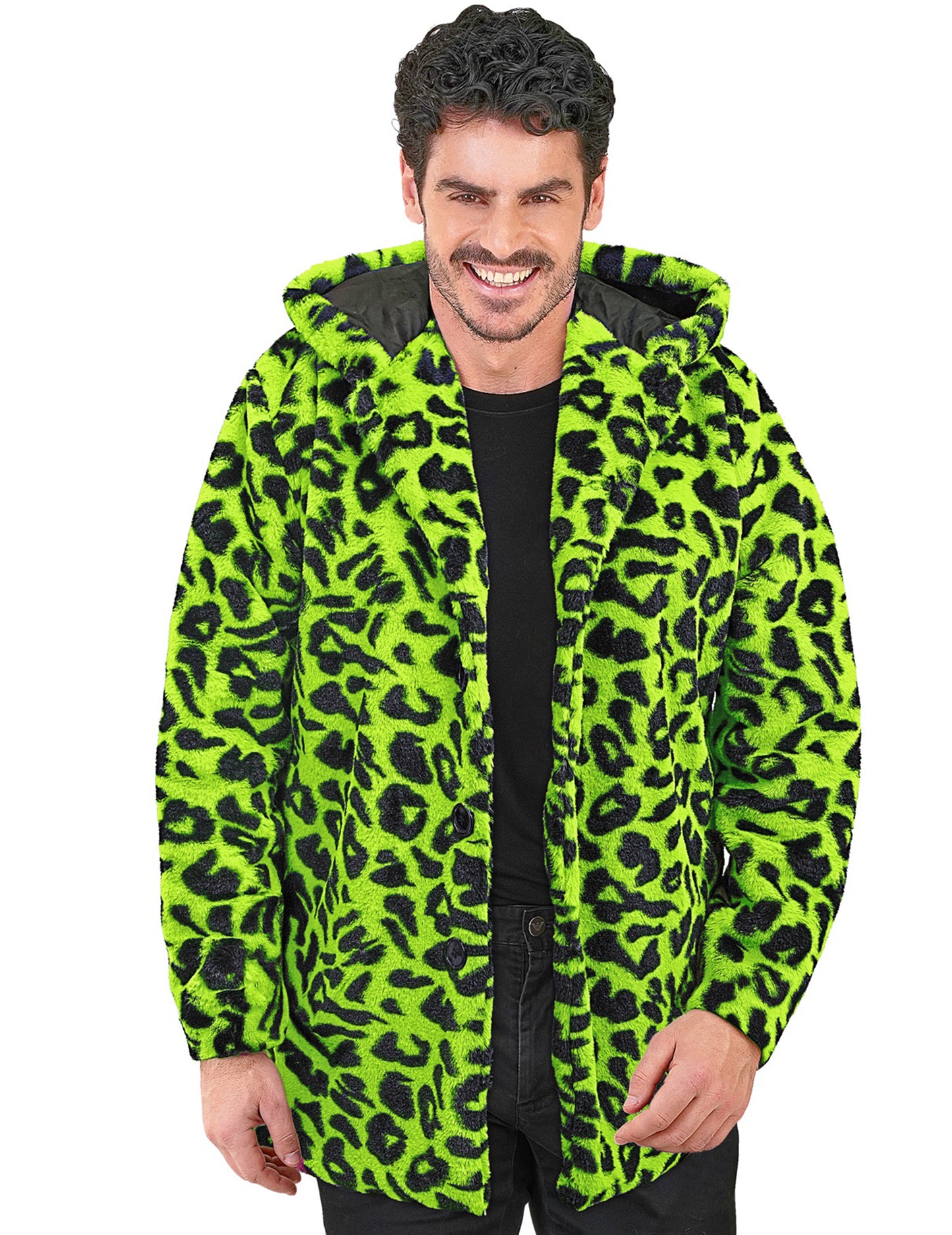 Veste à capuche léopard vert adulte