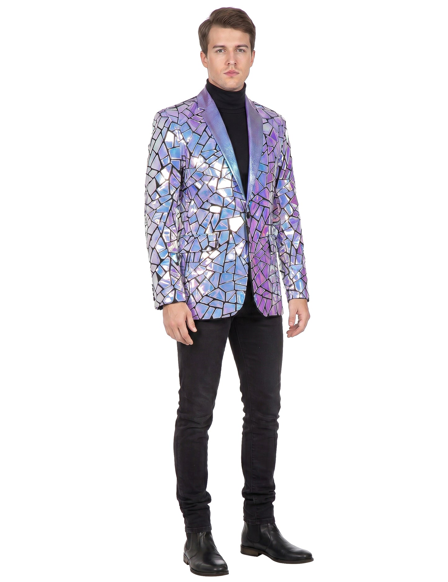 Veste à facettes holographiques luxe homme