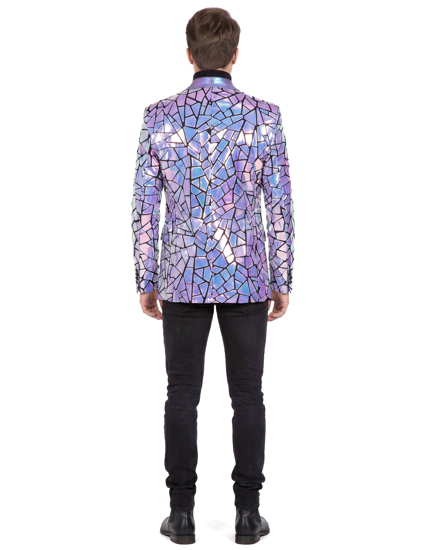Veste à facettes holographiques luxe homme