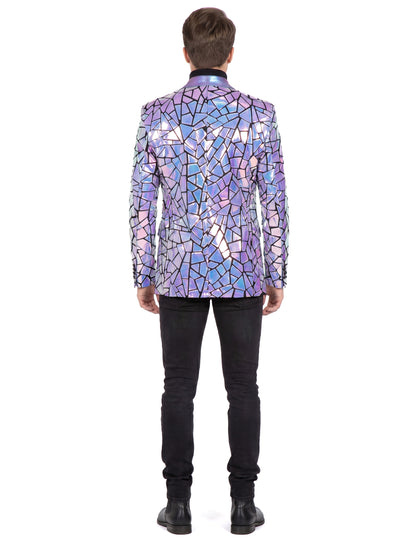 Veste à facettes holographiques luxe homme