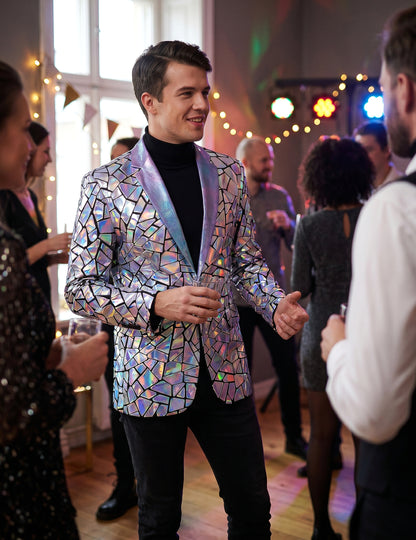 Veste à facettes holographiques luxe homme