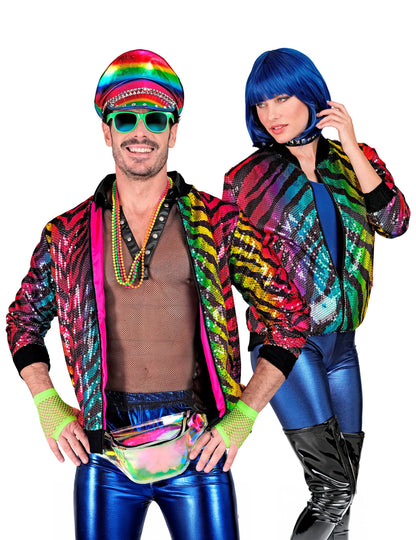 Sacou de paiete pentru tigru multicolor pentru adulți