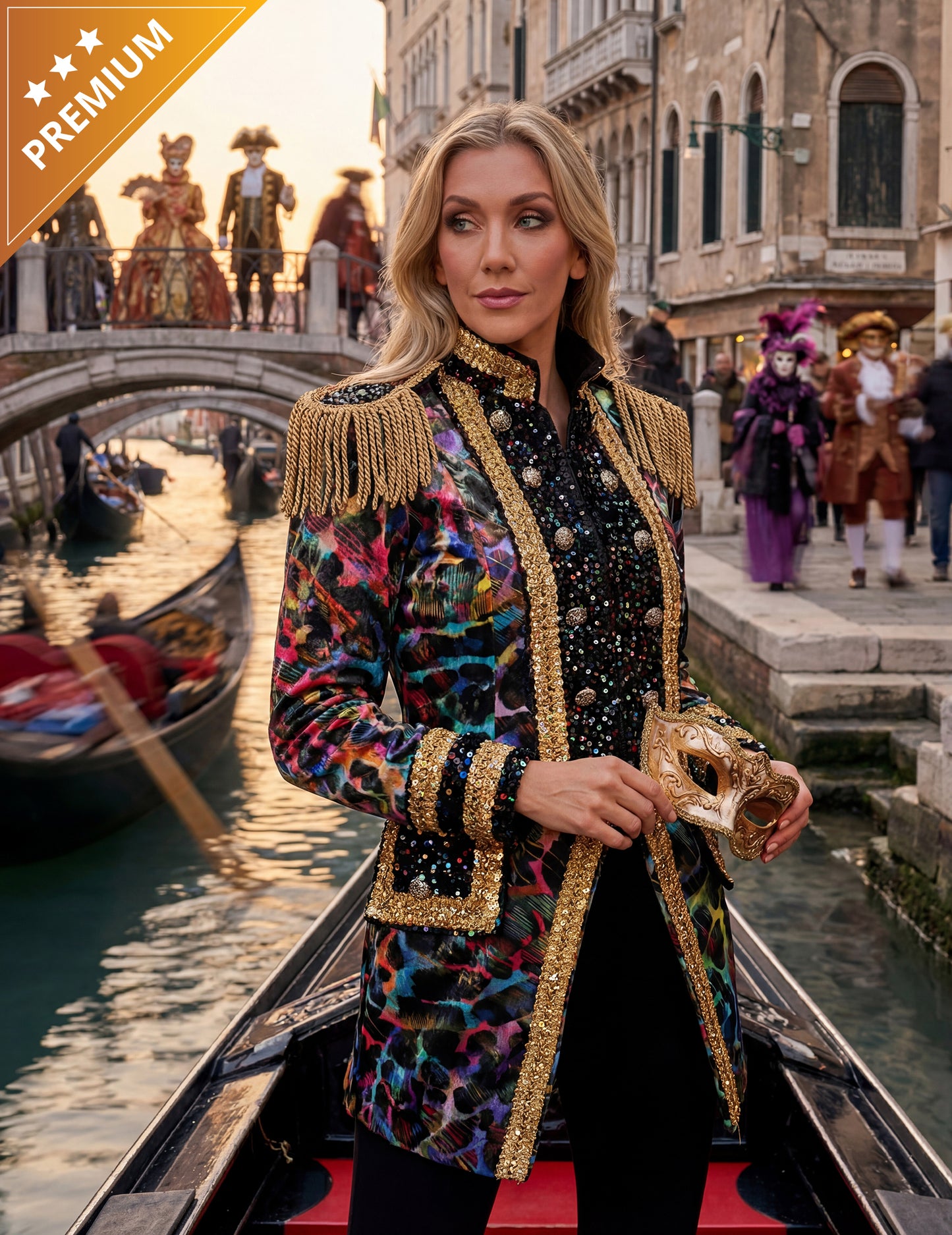 Jachetă de carnaval de lux pentru femei în culori neon