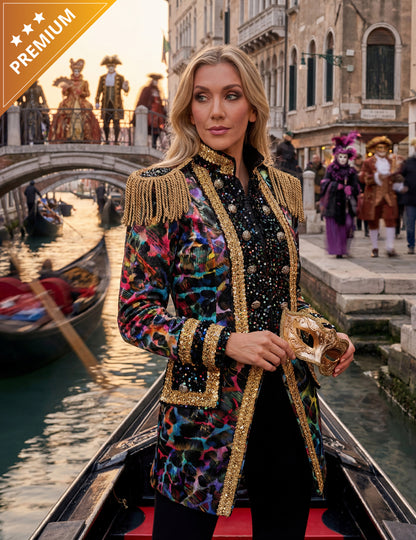 Jachetă de carnaval de lux pentru femei în culori neon