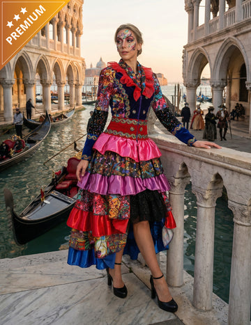 Jachetă de carnaval pentru femei, de înaltă calitate, multicoloră, în stil Fiesta Carnival