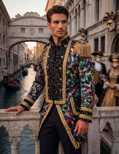 Jachetă carnaval bărbătească de înaltă calitate în culori neon