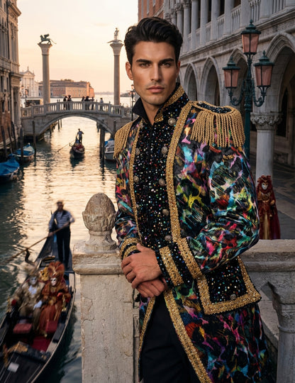 Jachetă carnaval bărbătească de înaltă calitate în culori neon