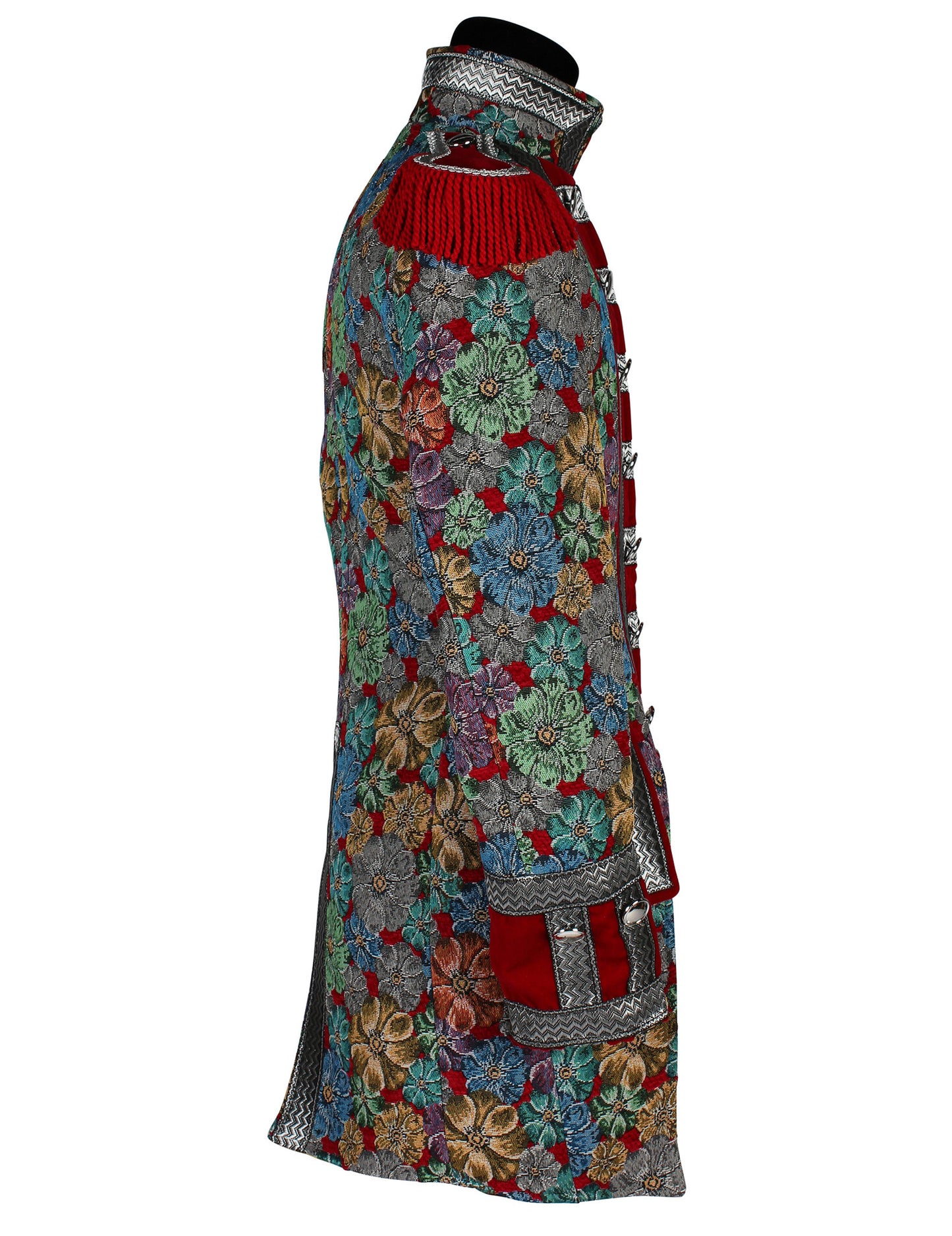 Vue de face de la veste de carnaval homme motif floral haut de gamme