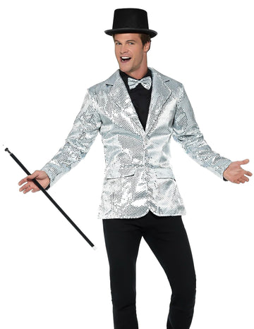 Sacou de discotecă de argint cu bărbați de lux