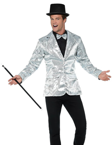 Sacou de discotecă de argint cu bărbați de lux