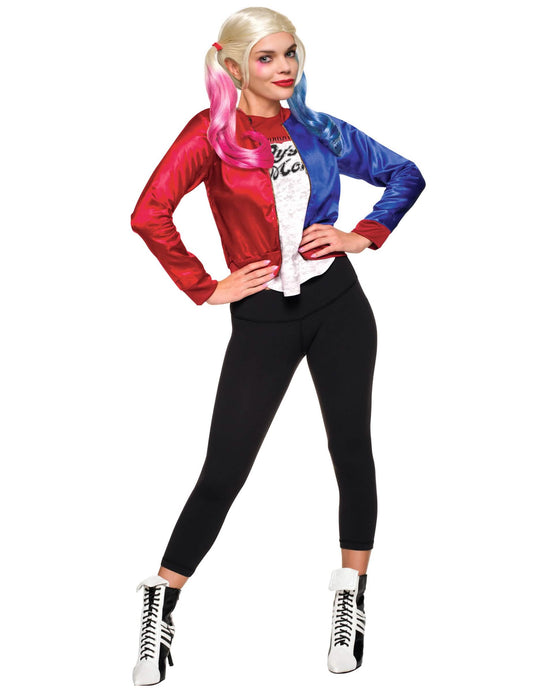 Vestă și tricouri integrat Harley Quinn Suicide squad™ pentru femeie roșu și albastru